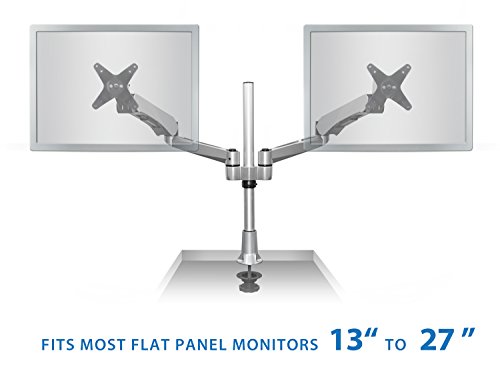 Mount-it! Height Adjustable Full Motion Two Monitor Computer Desk Mount Spring Arm Quick Release with Grommet Base (MI-45111)