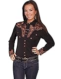 Scully Women's Embroidered Pearl Snap Blouse - Pl-654 Gld