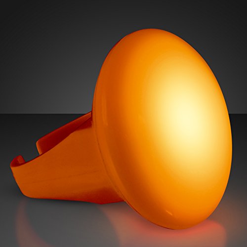 Light Up Orange Glowing LED Ring (Set of 12)
