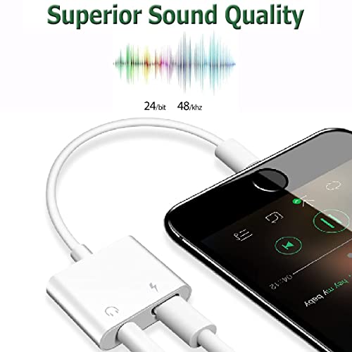 [2 Pack] 3.5 mm Headphone Jack Lightning Charger Cable for iPhone