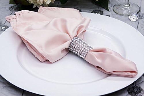 Lamour Satin Napkin 20 inchx20 inch - Blush-10 pack
