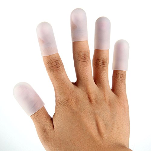 Leegoal Silicone Finger Protectors 5pcs, Reusable Finger Covers Guards Heat Resistant Finger Gloves for Heat Cooking Baking Barbecue BBQ