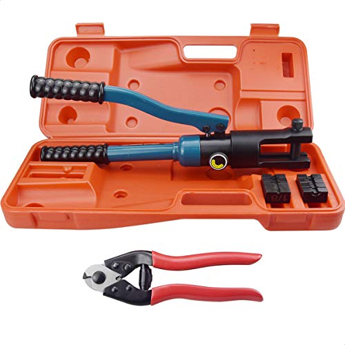 Lulultn Cable Railing Crimper, for 1/8 Stainless Steel Cable Railing Hardware Kit, with Cable