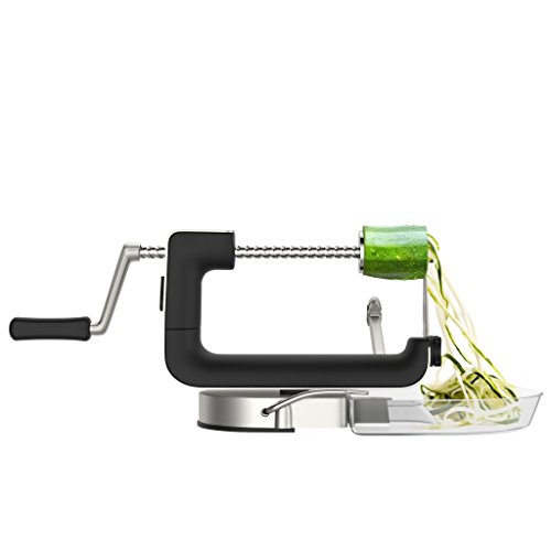 bonVIVO Kitchen Wizard, Stainless Steel Fruit and Vegetable Spiralizer (5 Blades), Practical And Convenient Multi-Functional Kitchen Tool For The Home Cook
