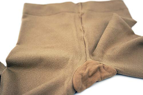 DANCEYOU Ice Figure Skating Tights Over The Boot for Girls 120 Denier High Stretch Tan Size MC - Thumbnail 5