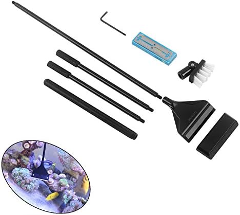 QANVEE Aluminum Magnesium Alloy Algae Scraper Cleaner Brush With 10 Stainless Steel Blade for Aquarium Fish Reef Plant Glass Tank 32-Inch