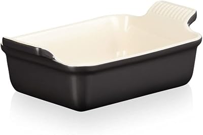 LE CREUSET Heritage Rectangular Dish Stoneware 19 cm Matte Black 1.1L