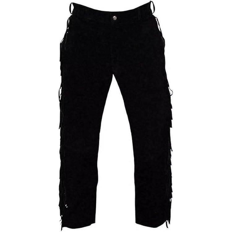 Pantalones de cuero de búfalo de ante suave negro estilo antiguo estilo western americano para hombre - España Pantalones de cuero de búfalo de ante suave negro estilo antiguo estilo western americano para hombre - España