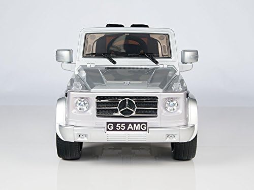 Exclusive G55 AMG Mercedes Battery Operated Ride on Car with Remote Control/Functioning Lights/Music/Silver