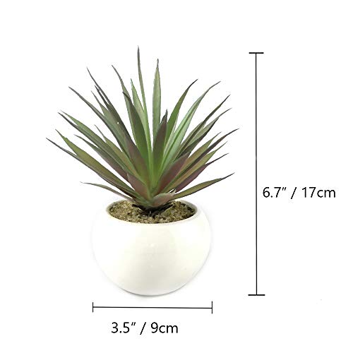 Small Artificial Plants in Ceramic Pots, Faux Greenery 2