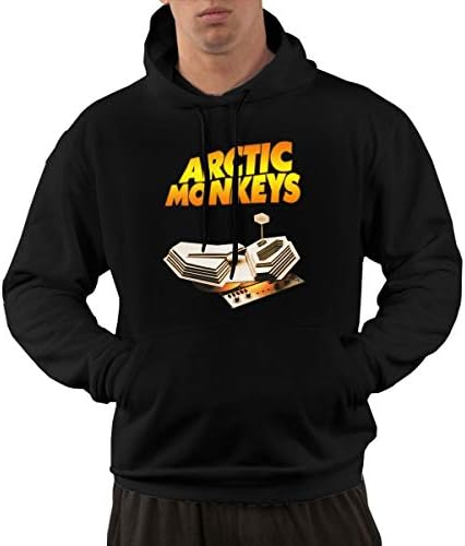 NNJD Mens Arctic Monkeys Tranquility Base Hotel & Casino Particular Hoodie Sweatshirt Kangaroo Black