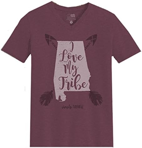 Simply Faithful Women's I love My Tribe Christain T-shirt-Alabama-xl