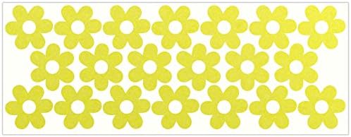 LiteMark Reflective Petal Flower Power Vinyl Stickers, Great for Laptop, Phone, Helmets, Bicycles - Lemon Yellow, Pack of 20 Pcs