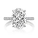 Erllo 925 Sterling Silver Women Wedding Rings 5 Carat Oval Cut Cubic Zirconia Engagement Ring