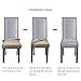 YISUN Dining Chair Covers, Solid Pu Leather Waterproof and Oilproof Stretch Dining Chair Protector Cover Slipcover (Pure Grey, 4 Pack)