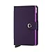 Secrid Mini Wallet, Matte Purple, Genuine Leather, RFID Safe, Holds up to 12 Cards