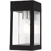 Livex Lighting 20871-04 Barrett - One Light Outdoor Wall Lantern with Clear Glass, Choose Finish: Black Finish,Medium