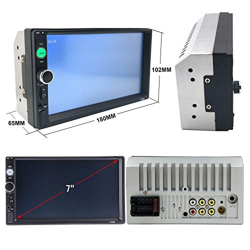 CACA Double Din Car Stereo Receiver 7 Inch Touchscreen in Dash Audio Video Player Bluetooth FM Radio MP3/4/5 TF/USB/AUX,Remote Control,Backup Camera