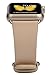 JSGJMY Compatible for Iwatch Band 38mm 40mm S/M Women Genuine Leather Loop Replacement Strap Compatible for iWatch Series 5 4 3 2 1, Beige with Champagne Gold Clasp