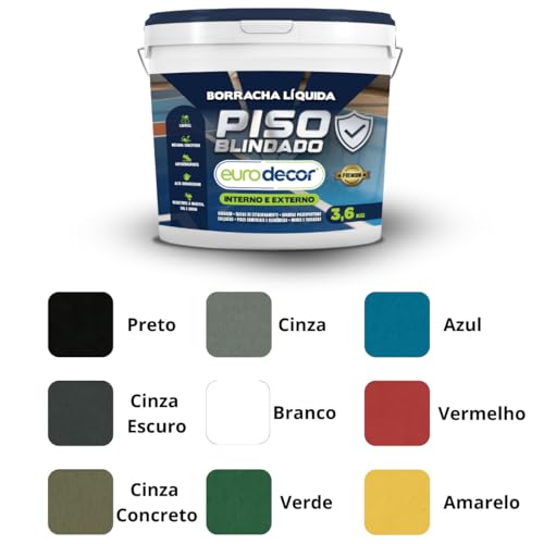 Borracha Líquida Piso 3,6KG Tinta Emborrachada Piso Muro Banheiro Garagem Calçada Euro decor (Cinza Escuro)