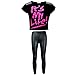 a2z4kids New Kids Girls It's My Life ! Crop Top & Black Wet Look Legging Set 7-13 Years