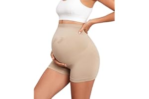 Y25D Maternity Shapewear Seamless Underwear Over Bump Pregnancy Shorts High Waist Panties Under Dress Belly Support