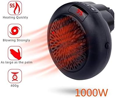 Portable Heater Heating Fan Electric Plug Heating Instant Wall Heater Heaters Indoor Portable Electric Small1000W Adjustable Thermostat Fan Speed