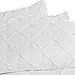 Vaulia Soft Microfiber Pinch Pleat Duvet Cover Set, White Pintuck Flower Shapes Design, King Size 3-Piece Set (1 Duvet Cover, 2 Pillow Shams)