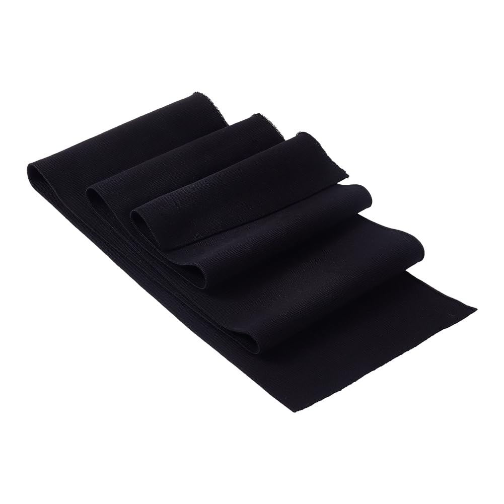 BENECREAT Rib Cuff Fabric, 100x15cm Stretch Fine Ribbing Knit Fabric Black Elastic Knit Material for Waistband Neckband Cuffs Jacket Extension, Clothing Accessories