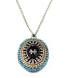 Leegoal Bronze Princess Elliptical Crystal Retro Long Chain