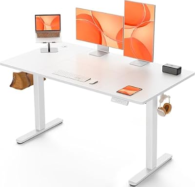 Mesa elevatória elétrica ergear, mesa ajustável em altura 120 x 60 cm, mesa elevatória com painel inteligente de 4 memórias, mesa de home office com placa montada