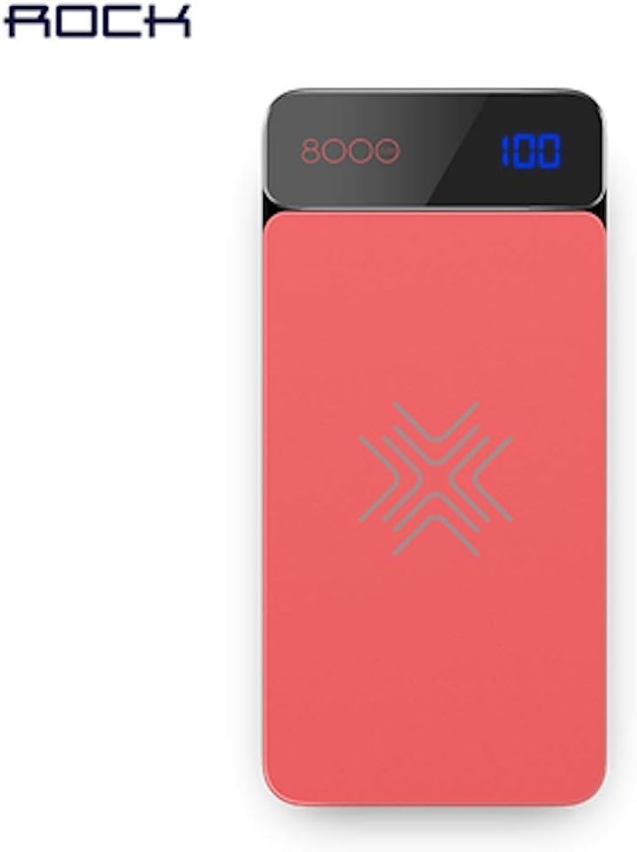 Amnicor Rock P38 Wireless Charging Power Bank with Digital Display 8000 mAh (Red)