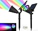Perfectwo Solar Spotlights, 2-in-1 Colored Adjustable 4 LED Wall/Landscape Solar Lights with Automatic On/Off Sensor, 2 Pack
