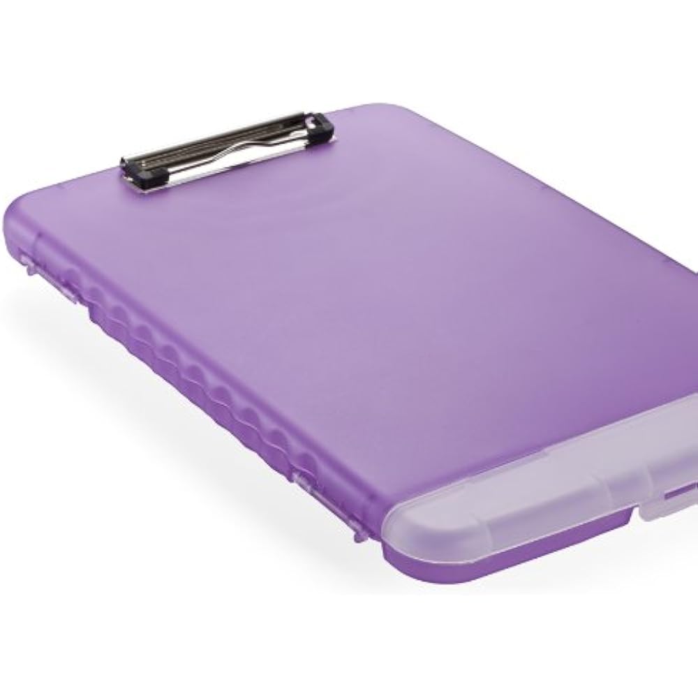 Officemate Slim Clipboard Storage Box, Translucent Purple (83305) With