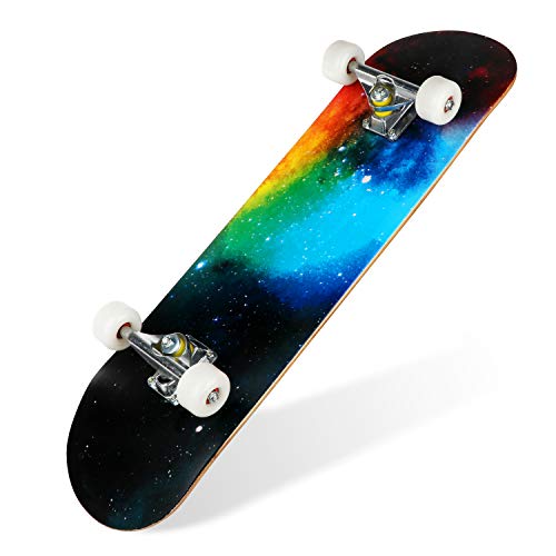 E EVERKING Skateboard 7 Layers Decks 31"x8" Pro Complete Skate Board Maple Wood Longboards for Teens Adults Beginners Girls Boys Kids - Thumbnail 3