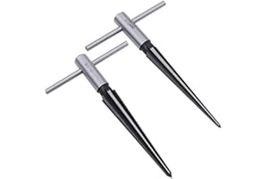 AOWESM Guitar Tapered Reamer Set 3-13mm(1/8''-1/2'') & 5-16mm(½"-5/8") Bridge Pin Hole Hand Held Taper Reamers 6 Fluted Chamfer Reaming Guitar Woodworker Luthier Tool (Set of 2)