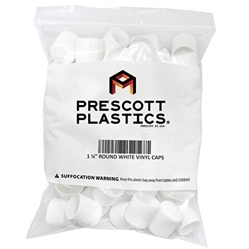 Prescott Plastics 8 Pack: White Round Flexible Vinyl Pipe Post End Cap Cover (1.25" (1 1/4"))