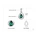 JewelryPalace Gemstone Birthstone Necklace Pear 2.7ct Simulated Emerald Pendant Necklace For Women 925 Sterling Silver Necklace Chain Box 18 Inches