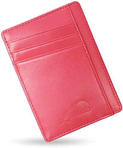 Lethnic Slim Wallet RFID Front Pocket Minimalist Wallet with Crossed Design