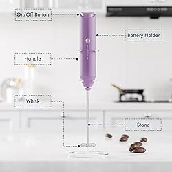 Electric Milk Frother Handheld, Battery Operated