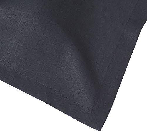 Huddleson Slate Charcoal Grey Pure Linen Tablecloth, 66x66 Square