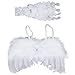 Jastore Photo Prop Outfit Baby Girl Angel Feather Wing Costume with Headband (A)