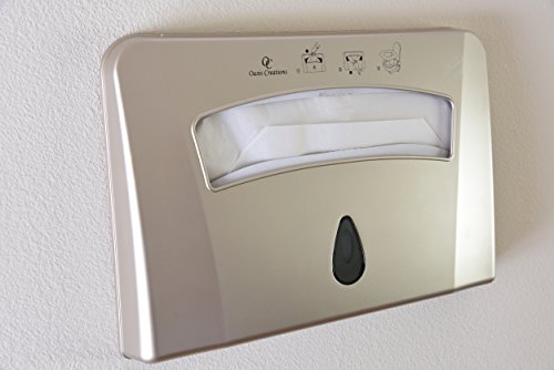 Toilet Seat Cover Dispenser by Oasis Creations – Wall Mount – Heavy Duty Commercial or Residential – Gold - Thumbnail 2