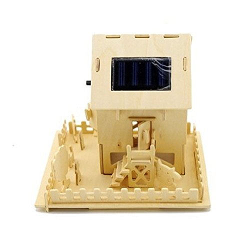 image for Qinmay Solar DIY wooden hut Manual 3d model wooden educational toys of