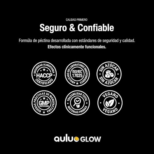 AULUO GLOW | HAIR SKIN & NAILS | Gomitas con Ácido Hialurónico, Biotina, Ceramidas y Antioxidantes para Piel, Cabello y Uñas | Veganas, Sin Azúcar, Endulzado con alulosa | 60 Gomitas de Pectina
