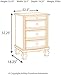 Ashley Furniture Signature Design - Demarlos Nightstand - 3 Drawers with Pull Out Tray - Parchment White