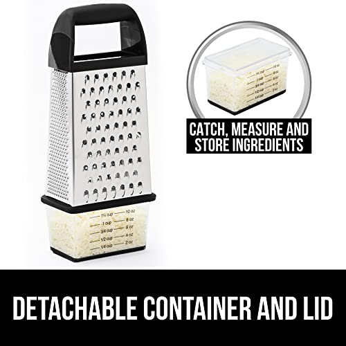 Gorilla Grip Stainless Steel Box Grater, 4Sided XL Cheese Graters with