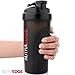 NutraEdge Protein Shaker Bottle 20.5 Ounce, Sports Nutrition Blender Bottle, Non-slip Part, Black