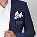 SquareGuard Pocket Square Holder (Variety 2-Pack) + Solid Silk White Pocket Square Set