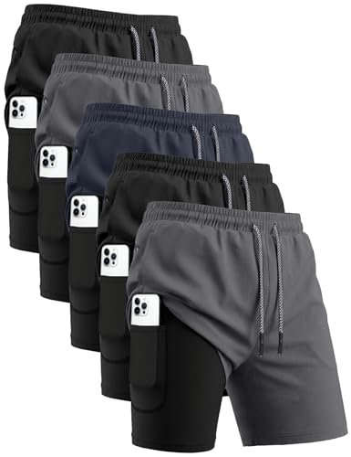 HOPLYNN Men's 2 in 1 Running Shorts